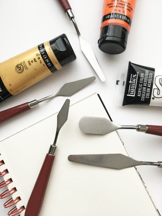 7x12 Challenge No. 1 - New Tool, Palette Knives