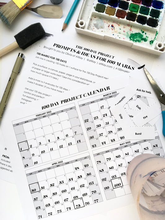 The 100 Day Project - 100 Prompts & Ideas For Creating A Mark A Day
