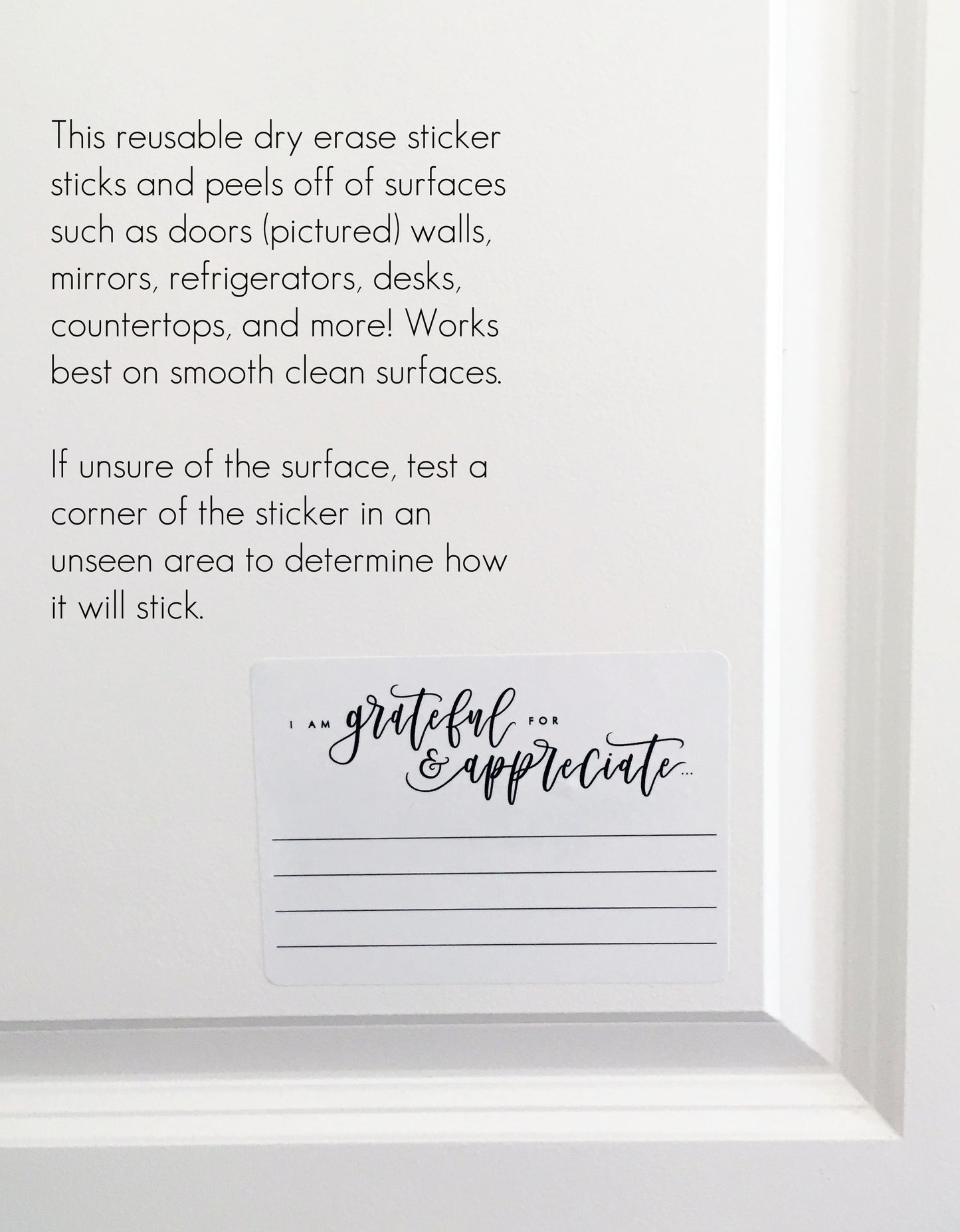MOVING SALE I am Grateful For & Appreciate... Dry Erase Sticker