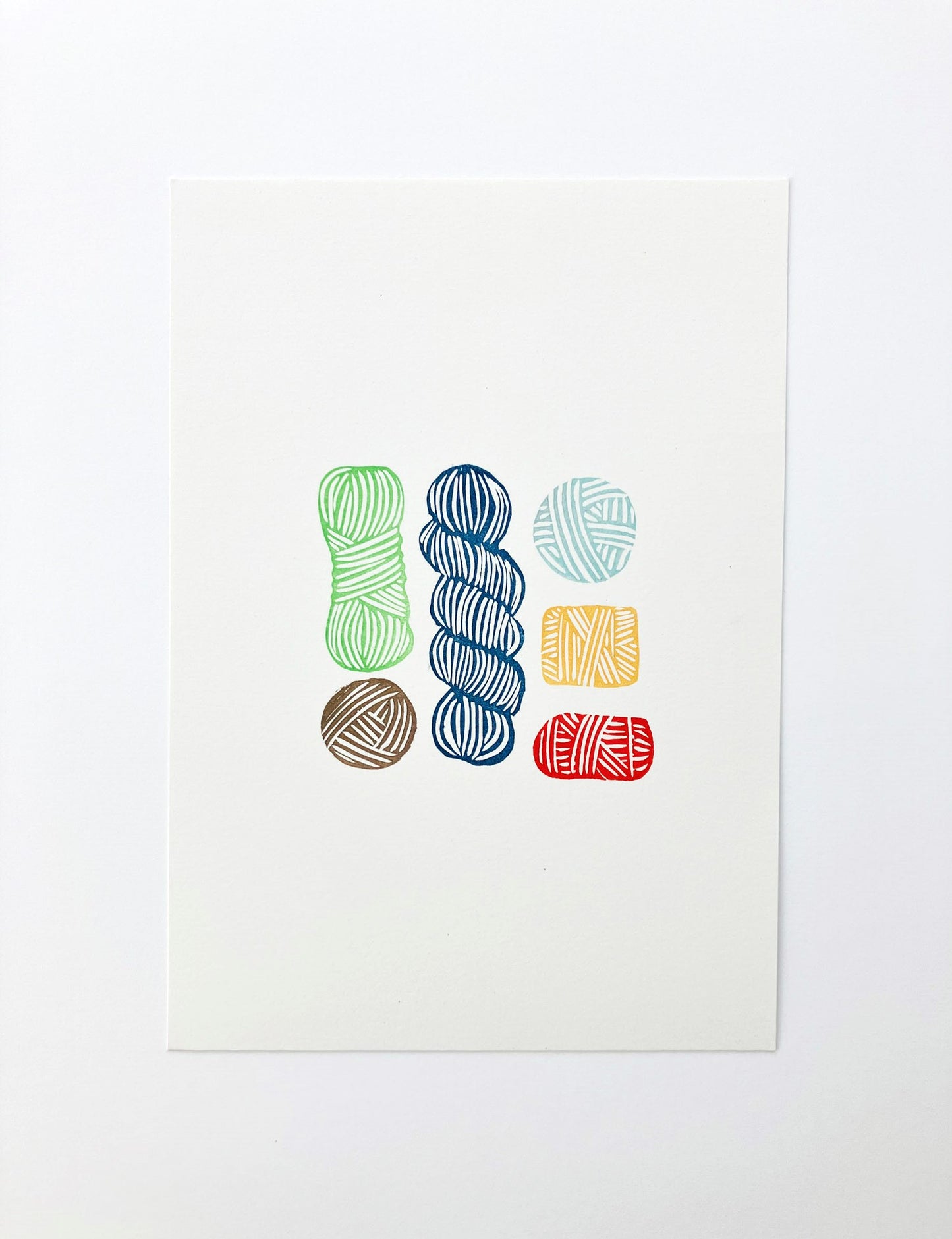MOVING SALE - 5x7 Block Print Yarn Print - ONLY 1