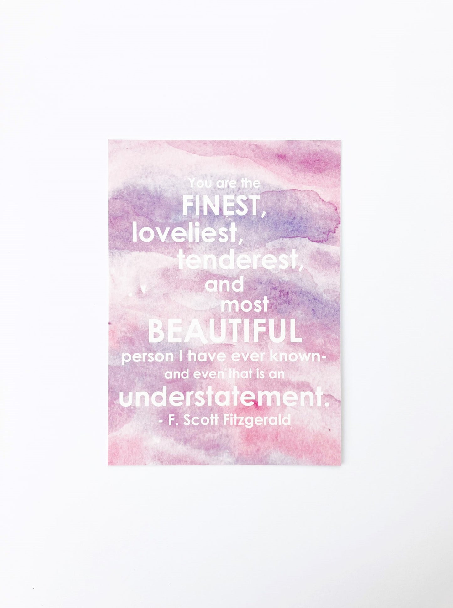 MOVING SALE - 5x7 Fitzgerald Quote Purples Print - ONLY 2