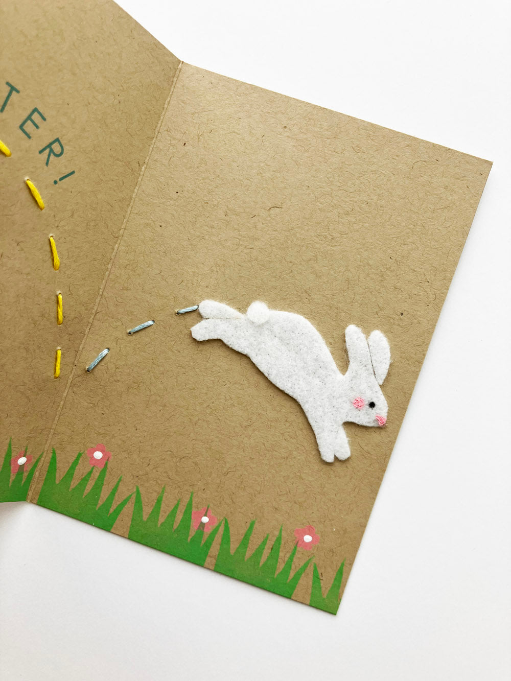 MOVING SALE Happy Easter Embroidered Tri-Fold A1 Card ONLY 1