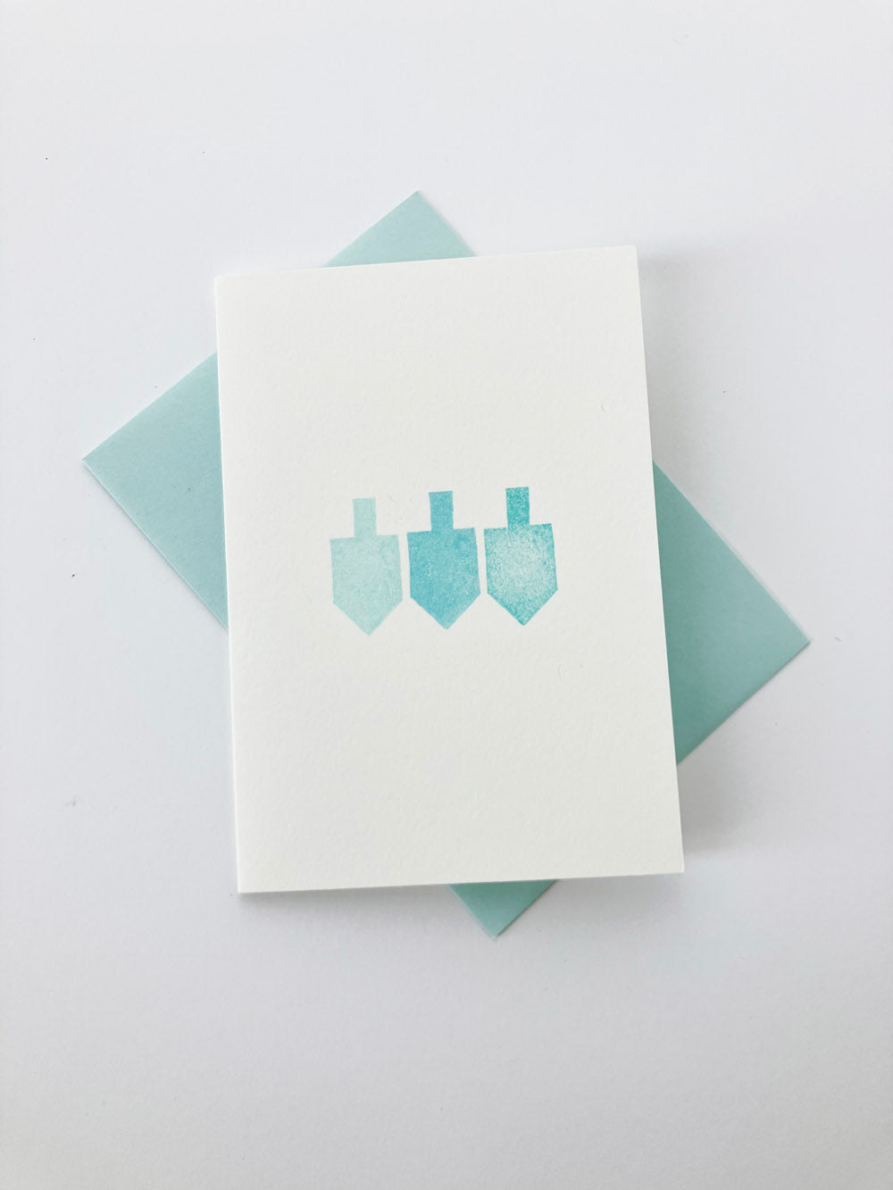 MOVING SALE Hand Stamped Dreidel Hanukkah Card A1 ONLY 1