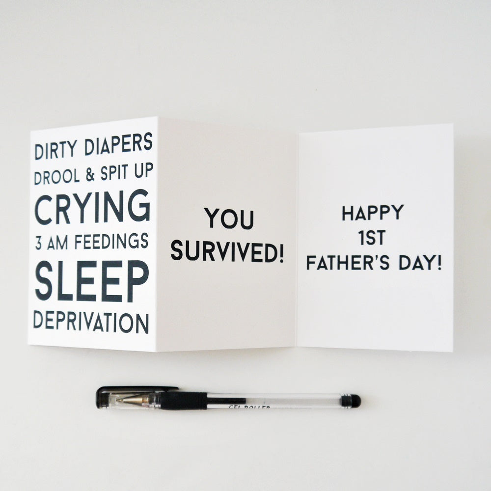 MOVING Dirty Diapers 1st Father's Day Card Tri-Fold A1 Card ONLY 1