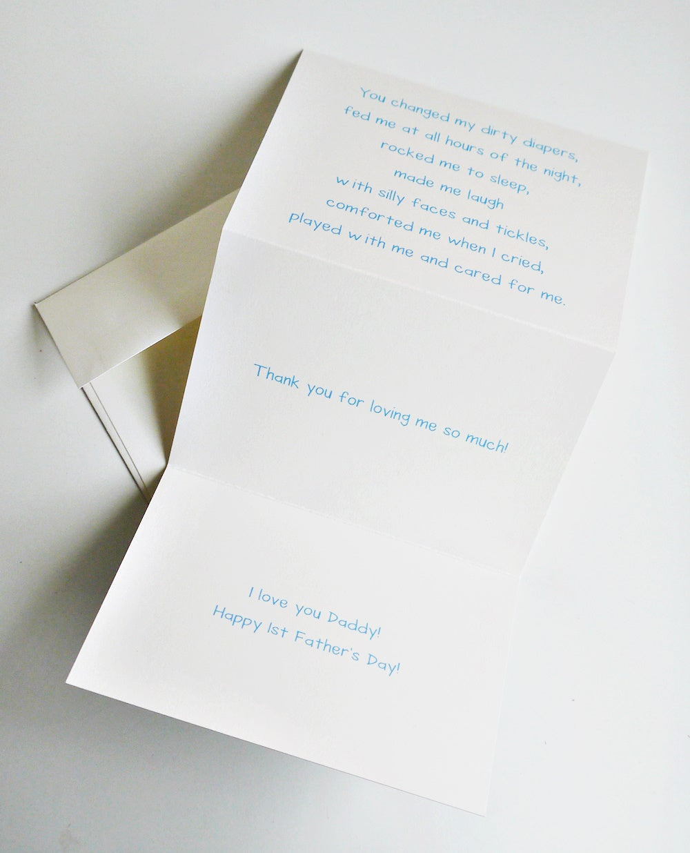 MOVING SALE Baby's POV 1st Father's Day Card - Black Tri-Fold A1 Card ONLY 1