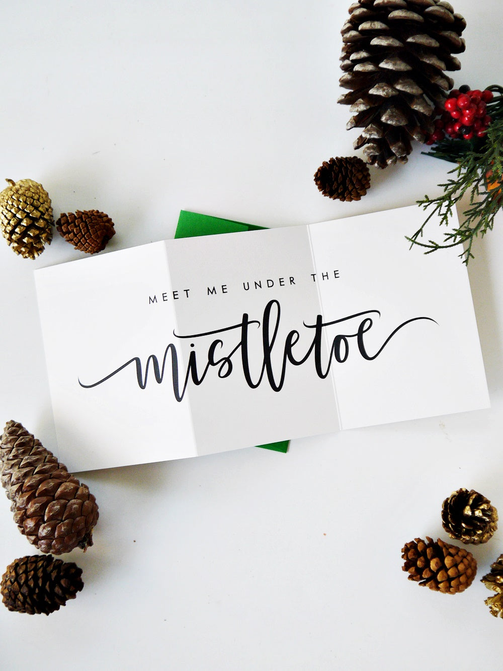 MOVING SALE Meet Me Under The Mistletoe A1 Tri Fold Card
