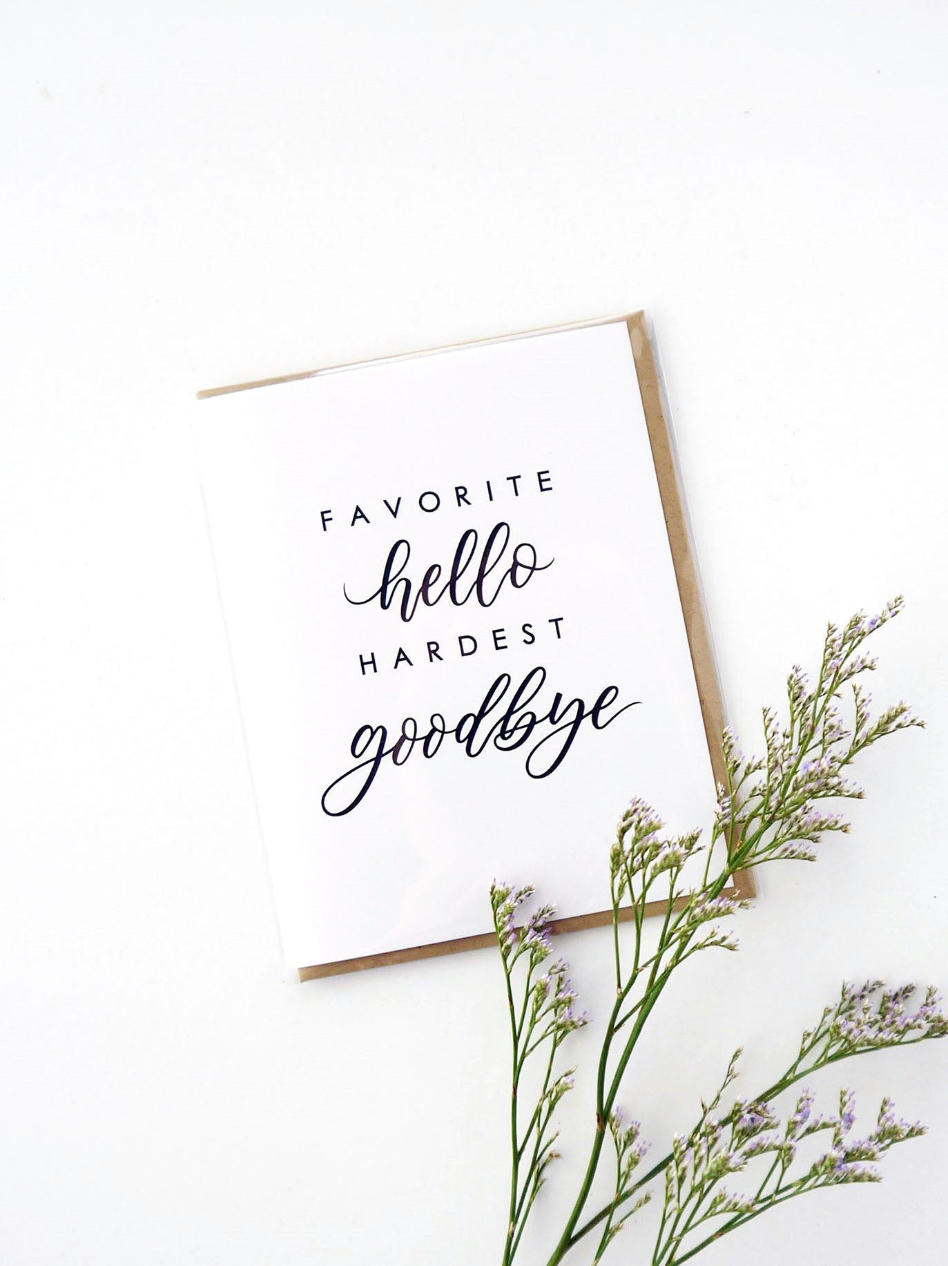 MOVING SALE Favorite Hello, Hardest Goodbye Pet Sympathy Card