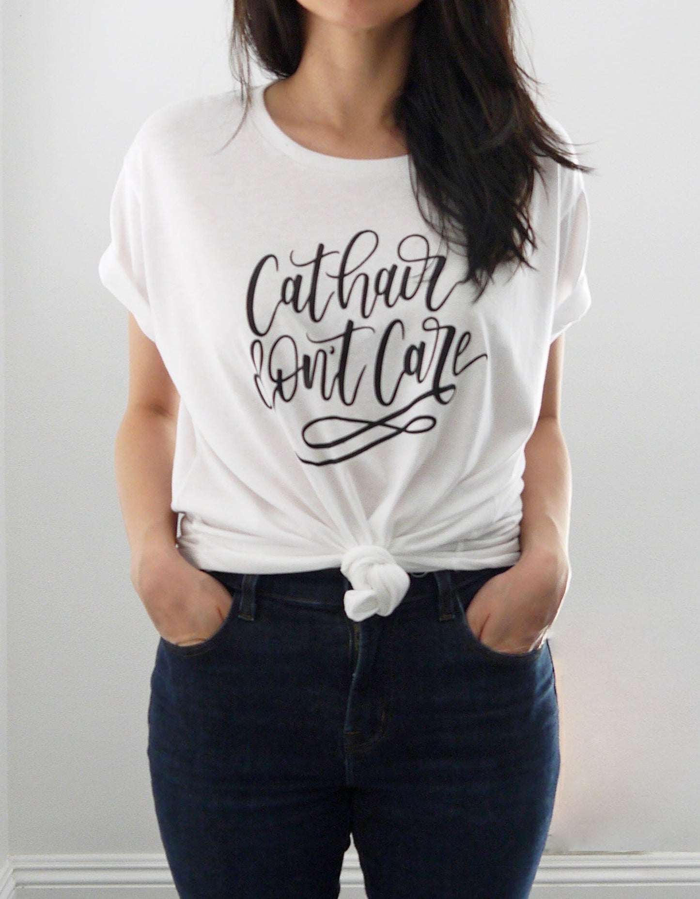 MOVING SALE Cat Hair Don't Care T-Shirt LIMITED QUANTITIES