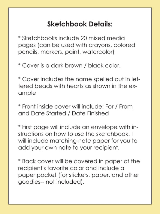 Custom Personalized Sketchbook