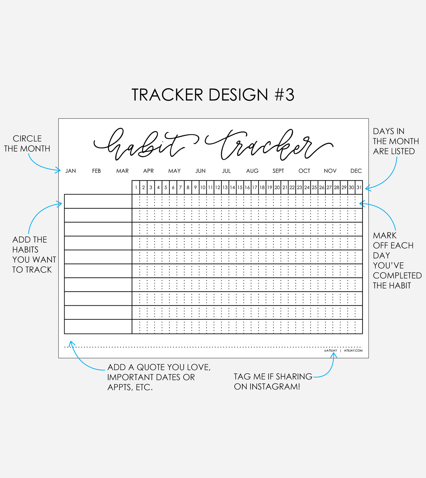 Habit Tracker PDF - Instant Digital Download