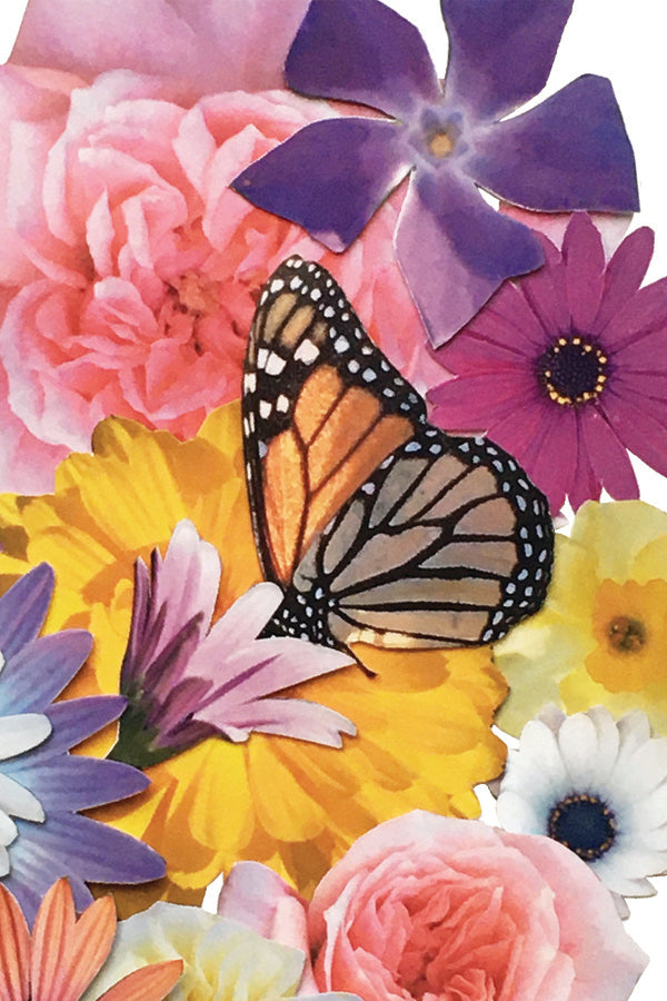 Butterfly Floral Collage Print