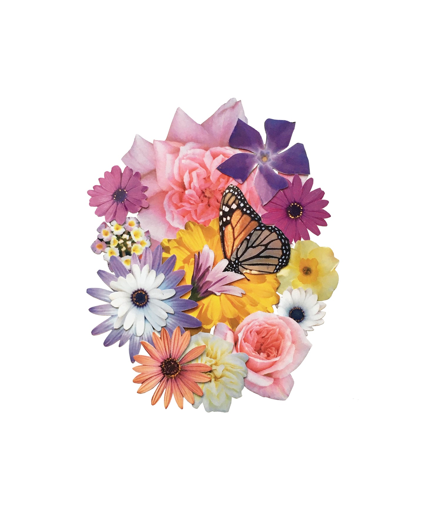 Butterfly Floral Collage Print