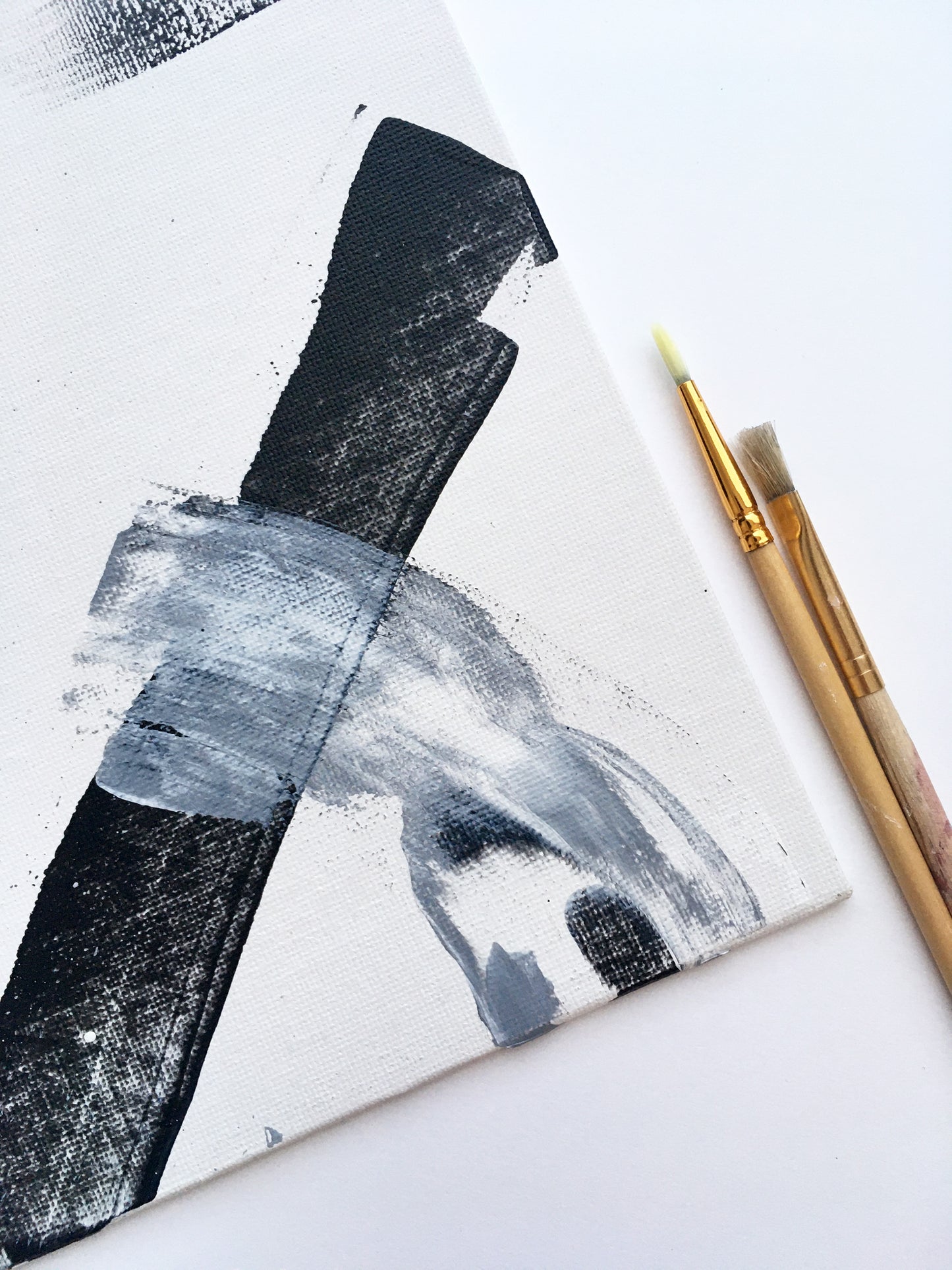 Black and white abstract painting
