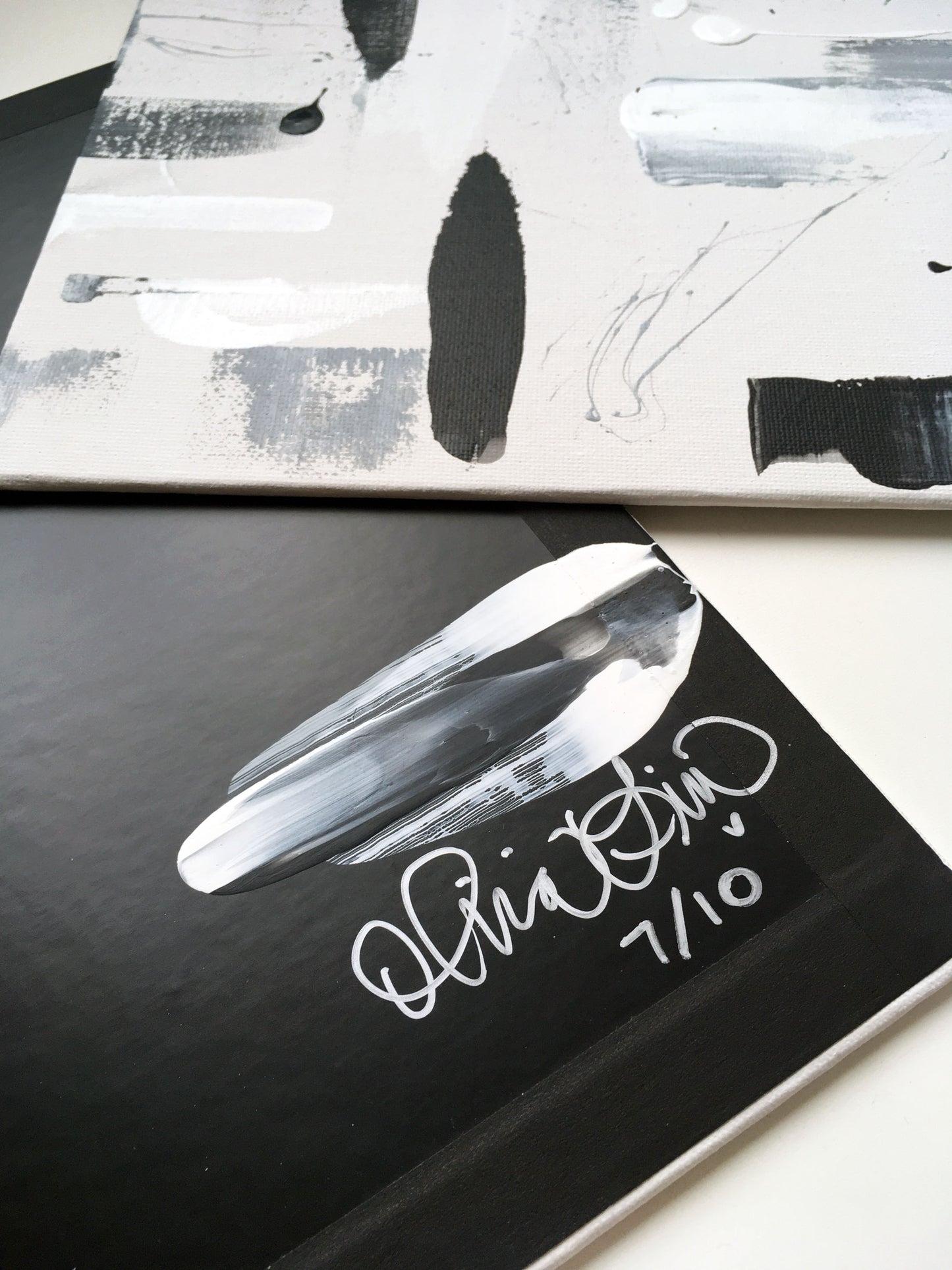 Black and white abstract painting