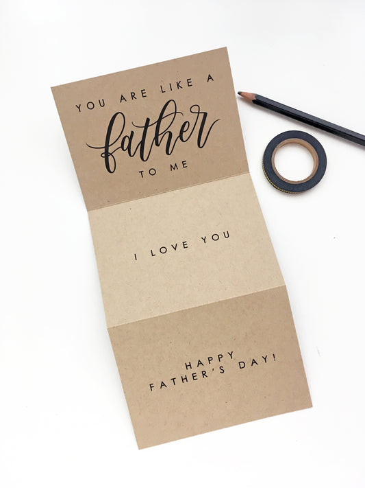 Like A Father To Me Card - Tri-Fold