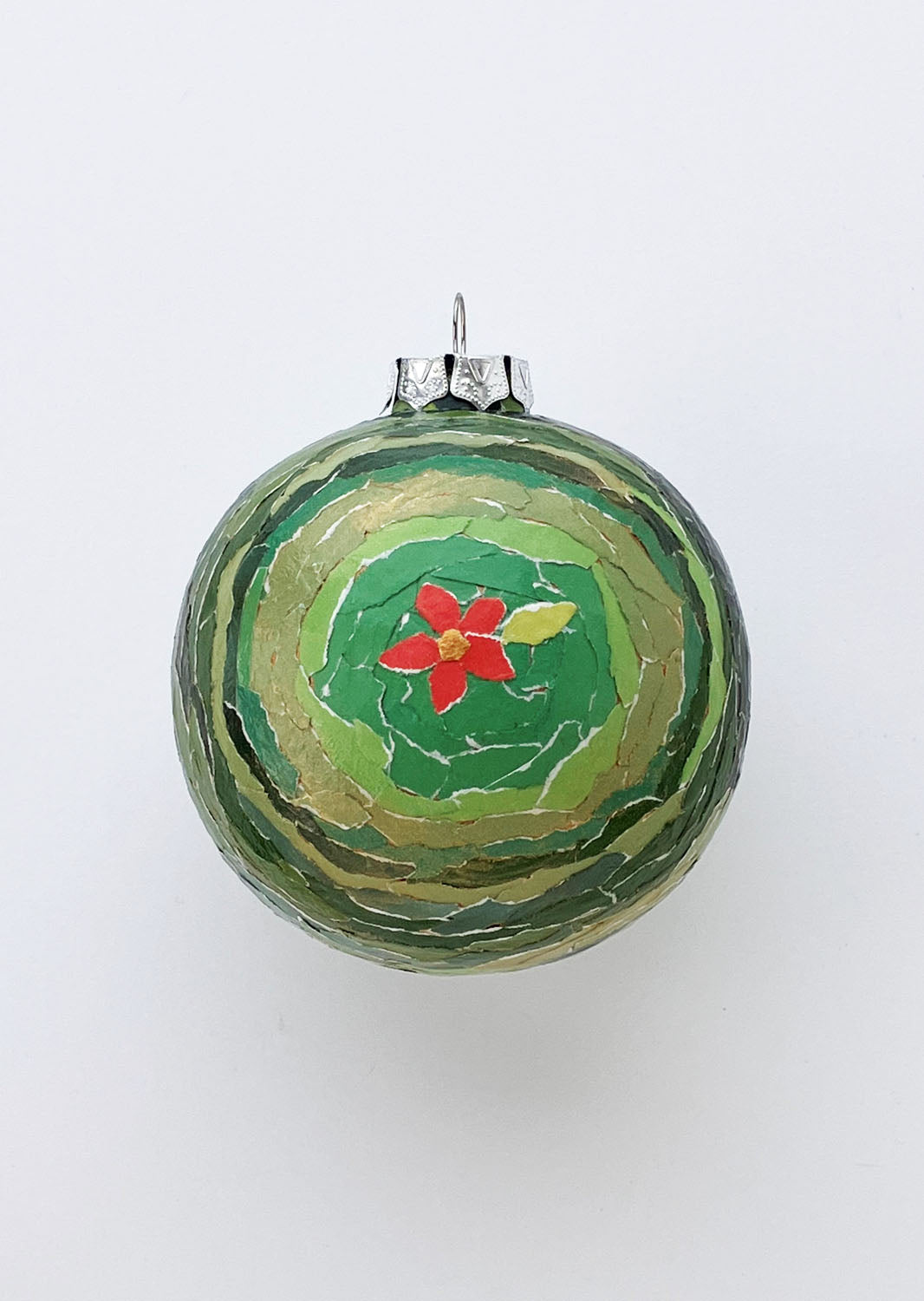 Ceramic Ornament #9 - Dove Collage, Round Ornament