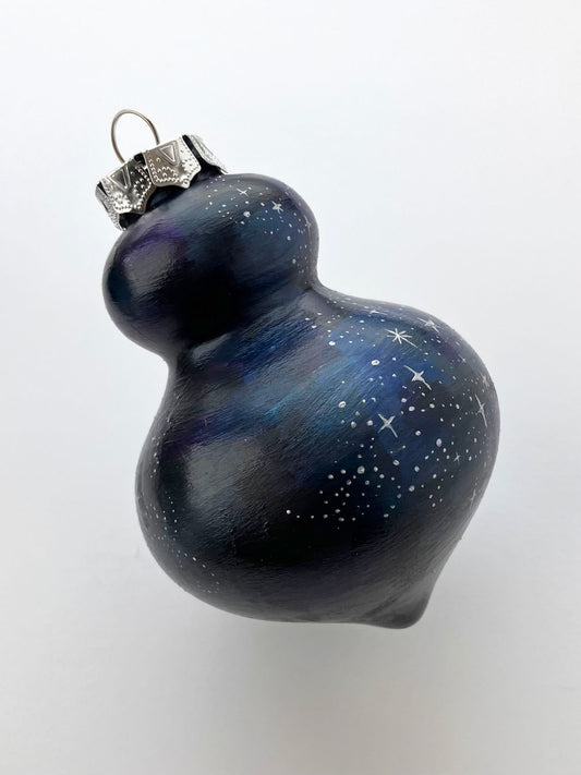Hand Painted Ceramic Ornament #6 - Star Gazing, Finial Ornament