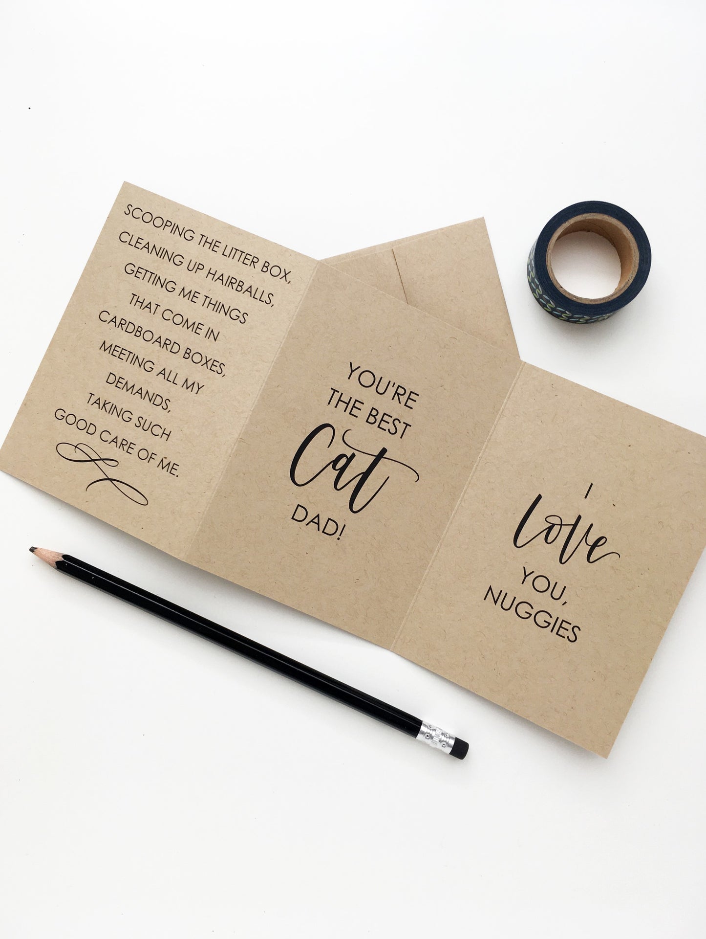 Personalized Best Cat Dad Card, Customize With Your Pet's Names