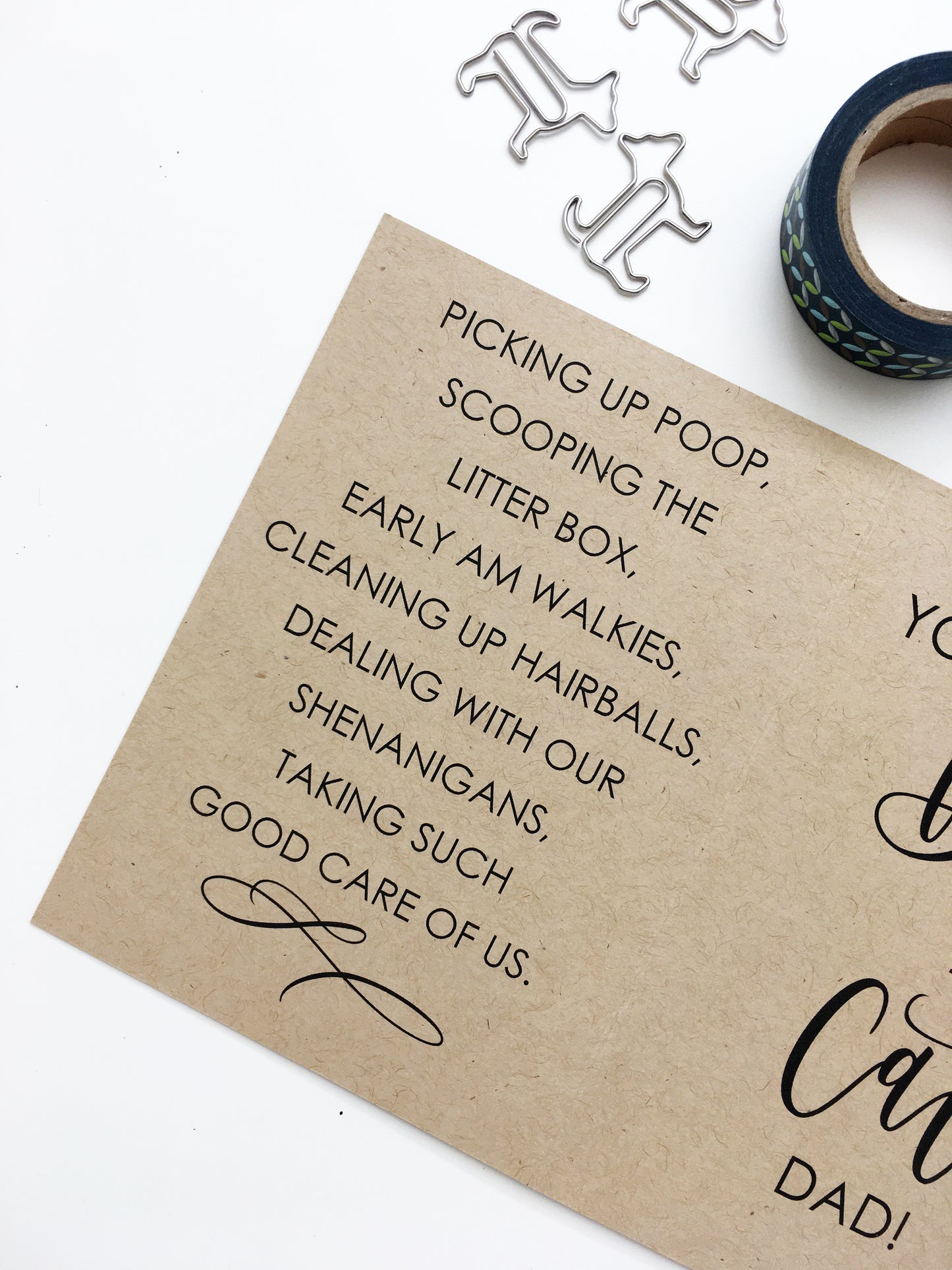 Personalized Best Dog & Cat Dad Card, Customize With Your Pet's Names