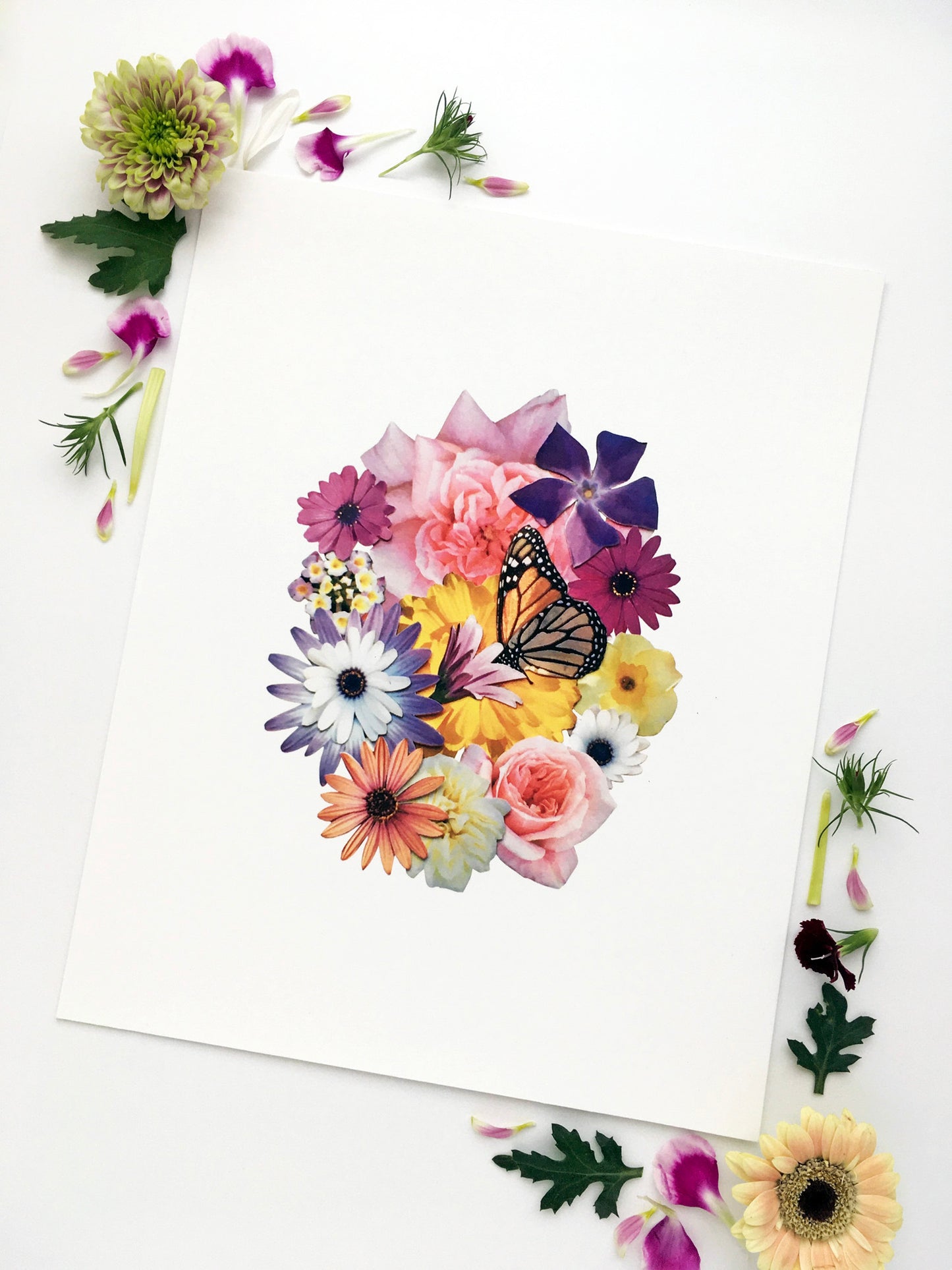 Butterfly Floral Collage Print