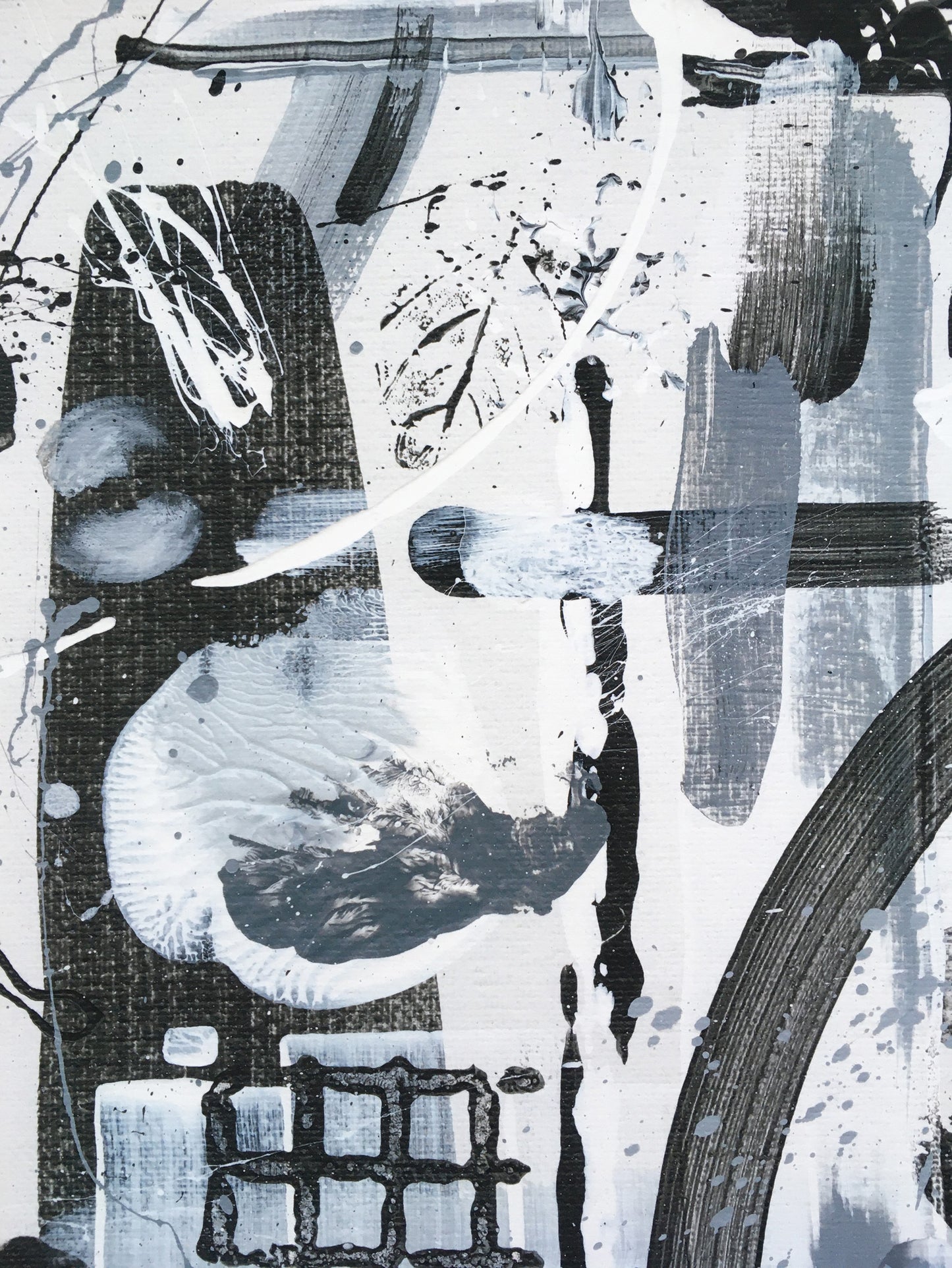 Black and white abstract art print