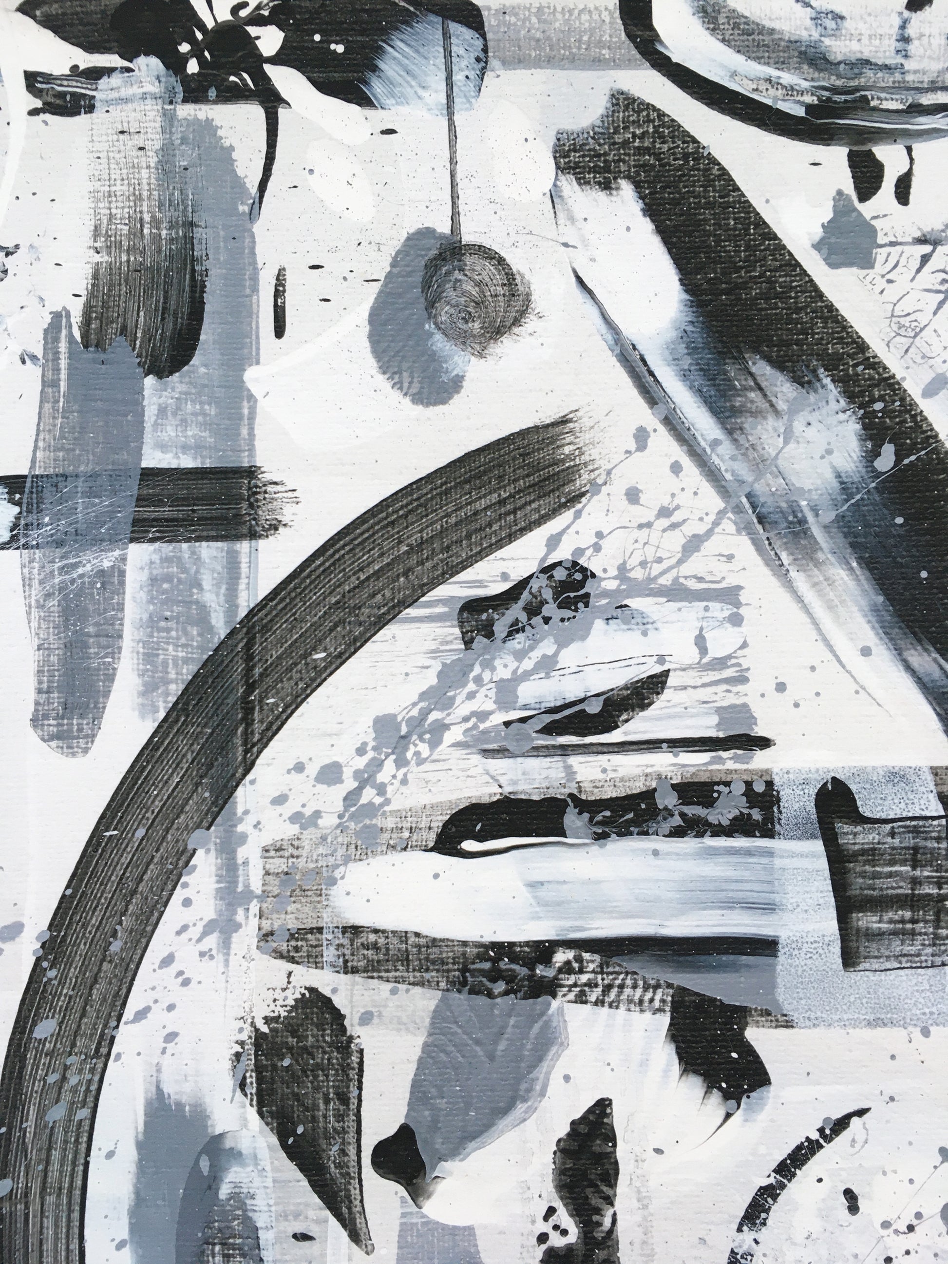 Black and white abstract art print