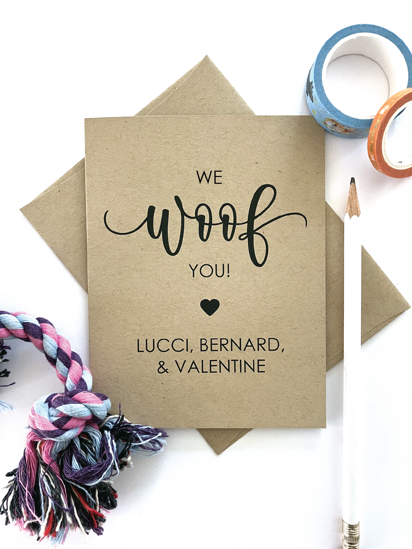 I Woof You! Card, Personalize With Your Dog Names, Card From Dog