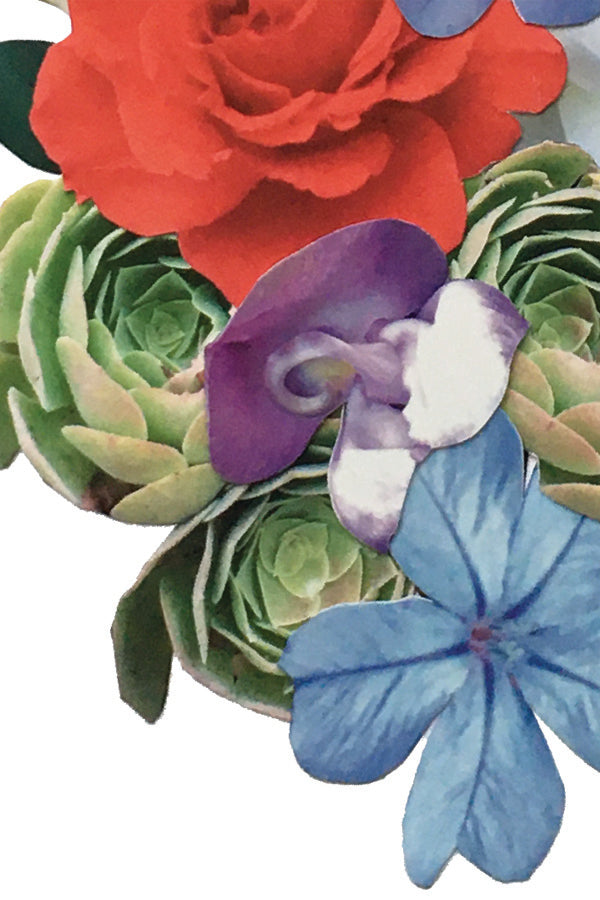 Ladybug Floral Collage Print