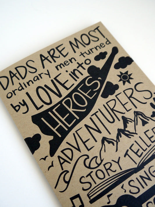 Father's Day Card - Heroes, Adventurers Quote