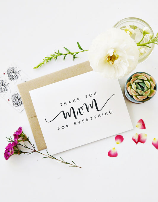 Thank You Mom For Everything Card