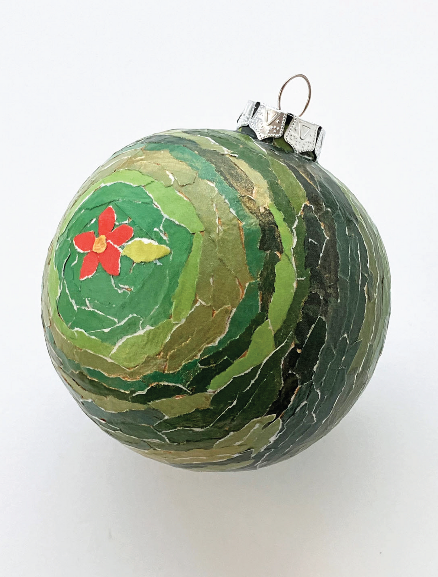 Ceramic Ornament #9 - Dove Collage, Round Ornament