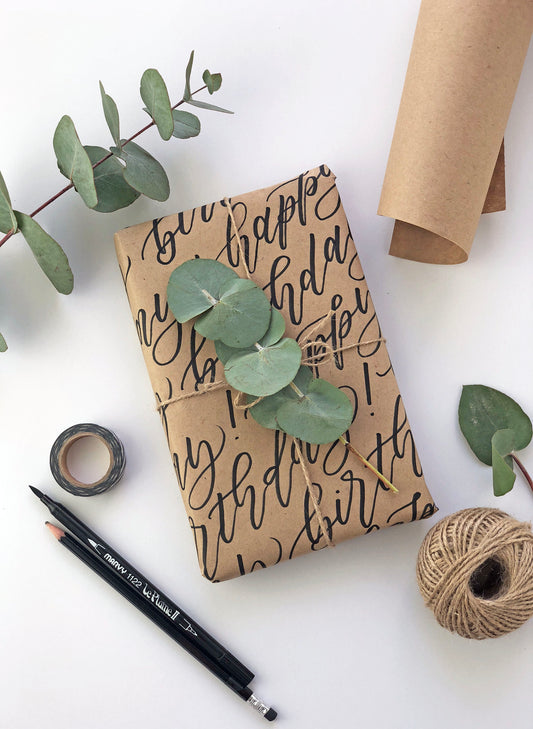 DIY Calligraphy Wrapping Paper Tutorial