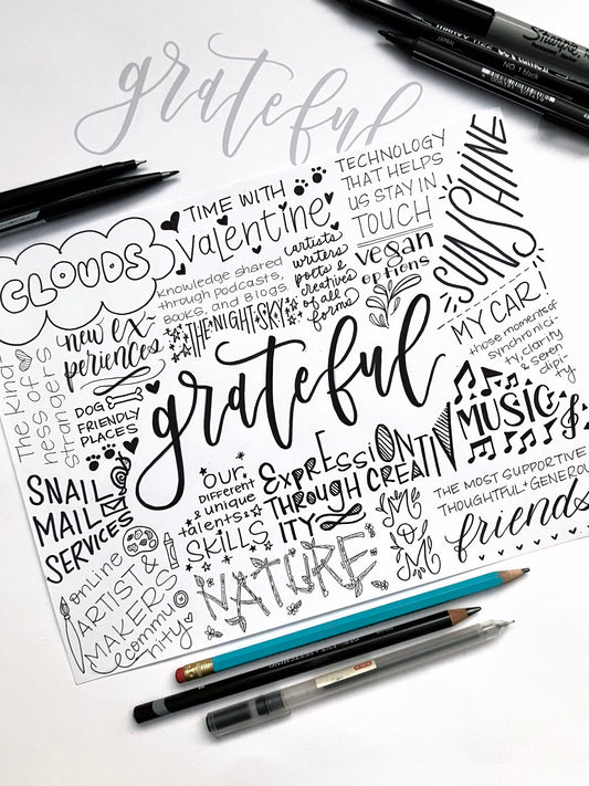 Tutorial | Gratitude Lettering Project With Free PDF & Video Instruction