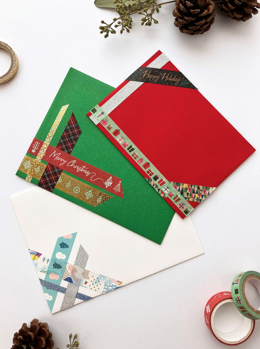 3 Easy Ways To Decorate Your Envelopes With Washi Tape - Holiday Edition!