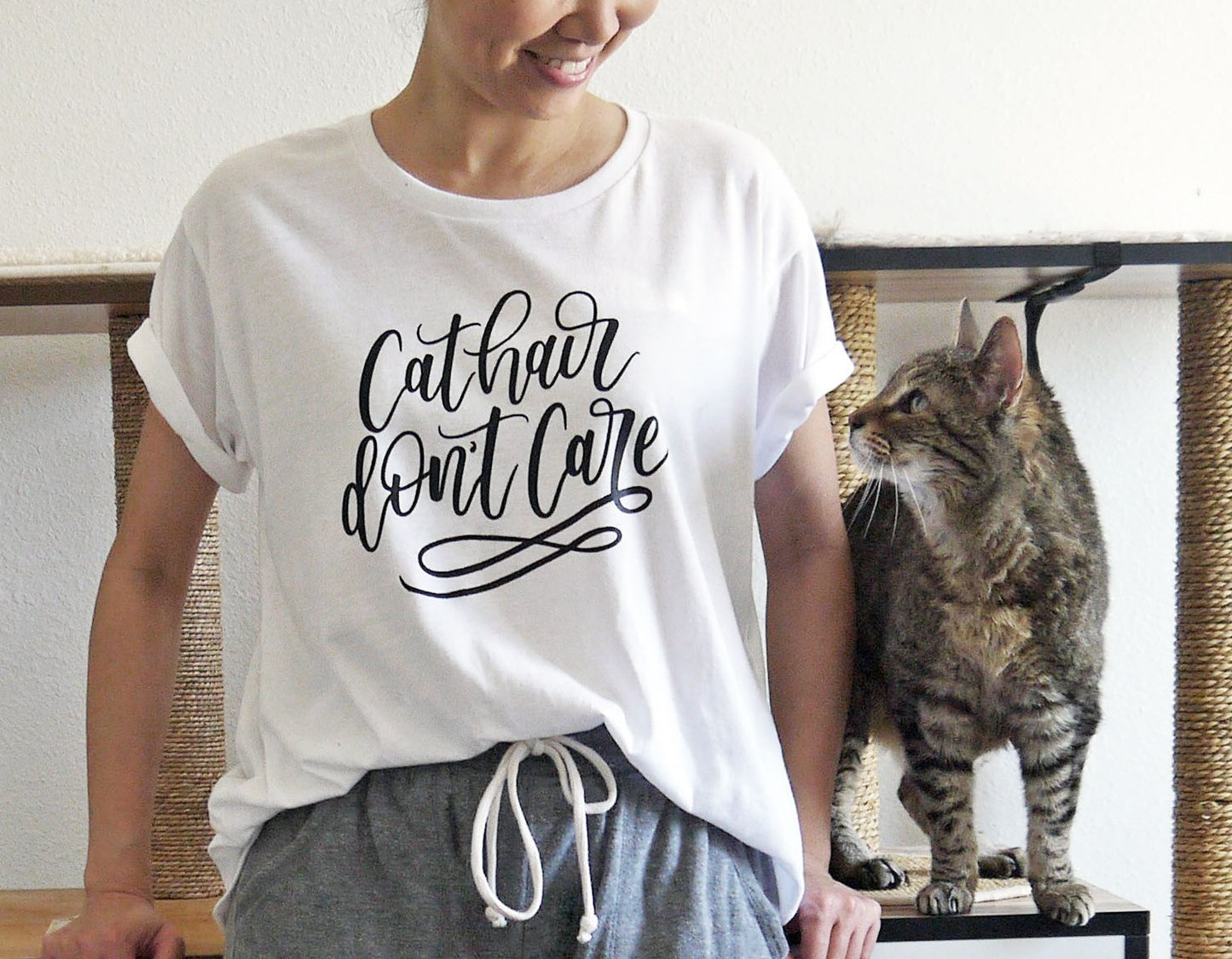 MOVING SALE Cat Hair Don't Care T-Shirt LIMITED QUANTITIES