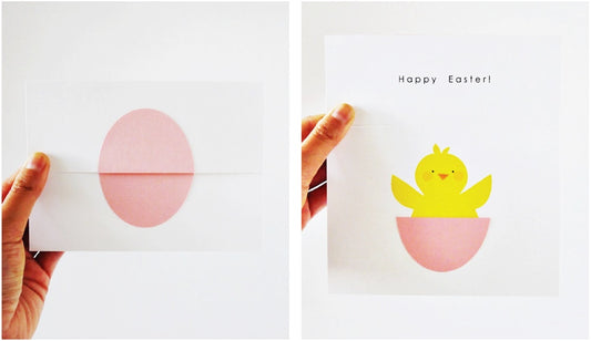 MOVING SALE Happy Easter Chick In Egg Card - Pink ONLY 1