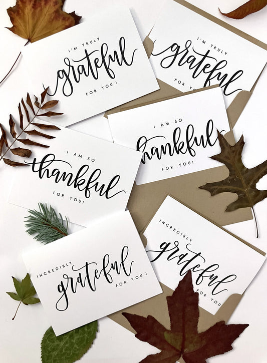 Assorted Gratitude Card Set, Pack of 6