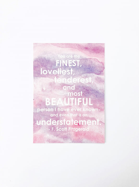 MOVING SALE - 5x7 Fitzgerald Quote Purples Print - ONLY 2