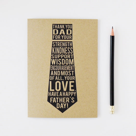 MOVING SALE Father's Day Card - Thank You Dad Tie ONLY 1