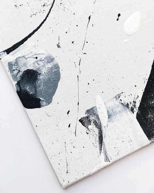 Black and white abstract painting
