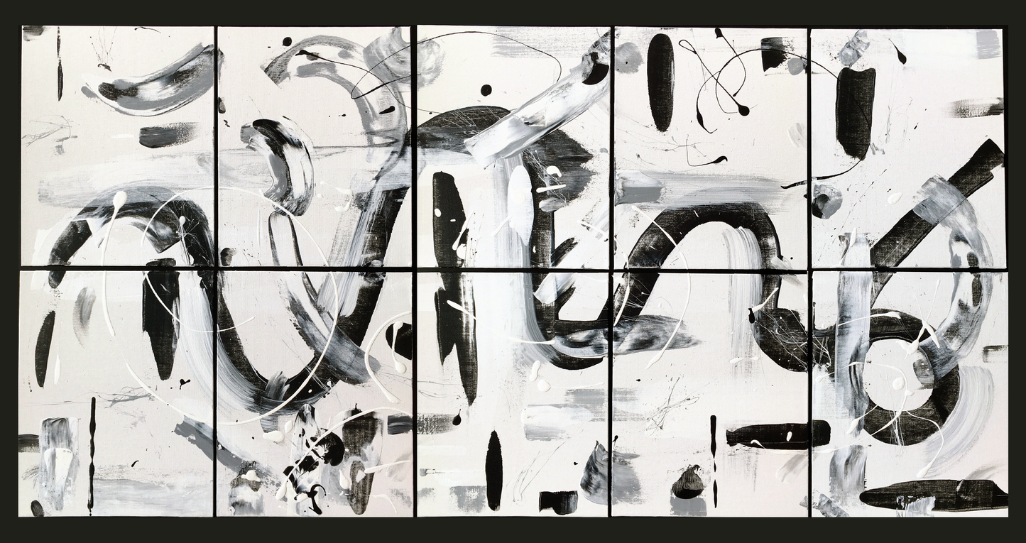 Black and white abstract painting