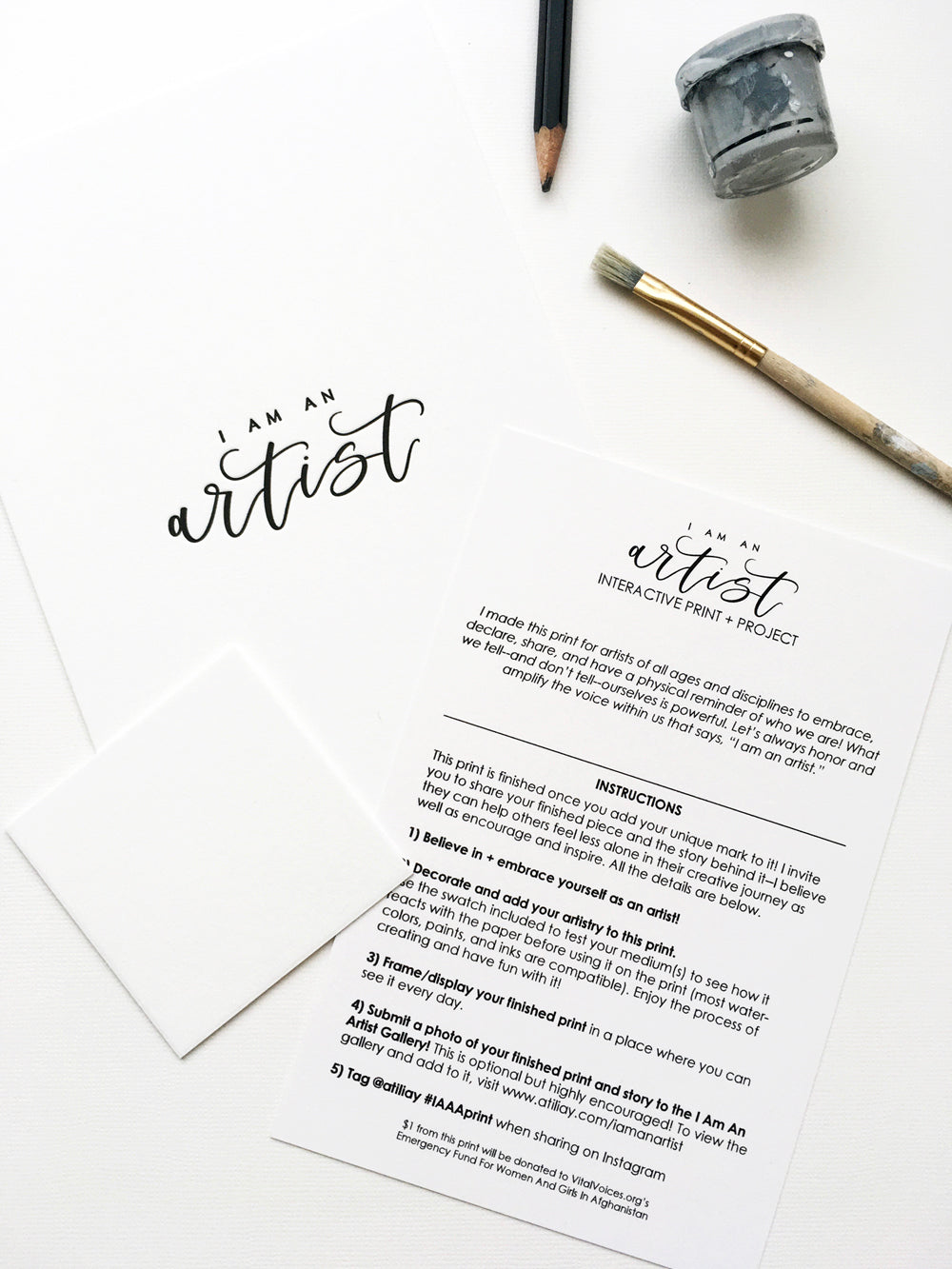 I Am An Artist Interactive Letterpress Print - Add Your Own Mark!