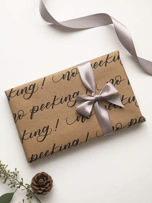 MOVING SALE No Peeking Kraft Wrapping Paper