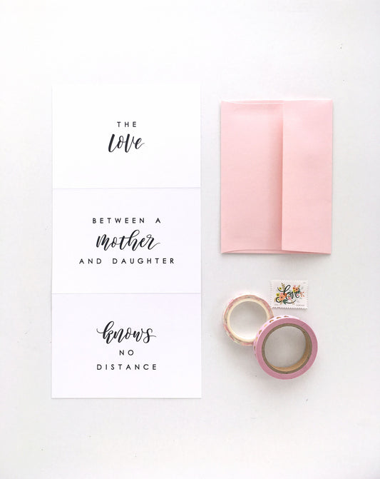Long Distance Love Between Mother Tri-Fold Card