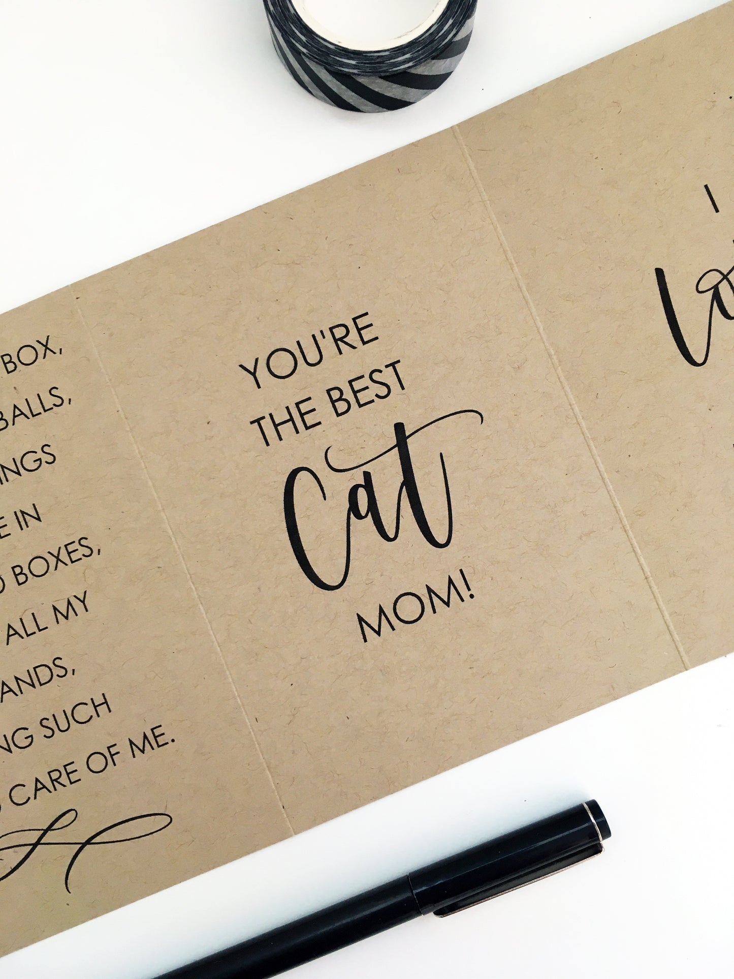 Personalized Best Cat Mom Card, Customize With Your Pet's Names