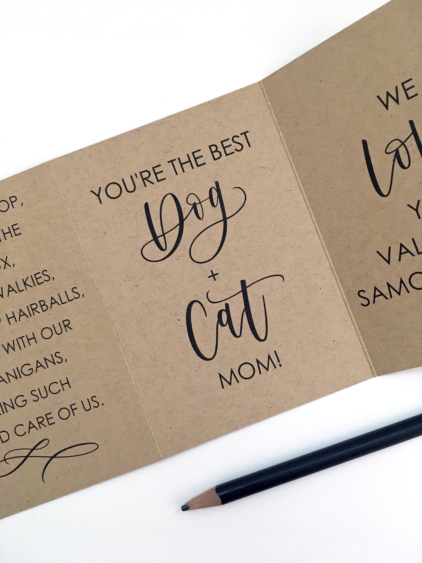 Personalized Best Dog & Cat Mom Card, Customize With Your Pet's Names