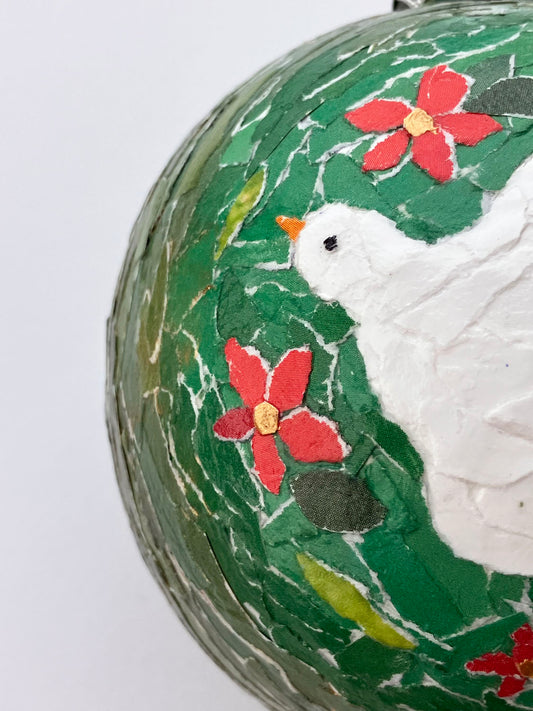 Ceramic Ornament #9 - Dove Collage, Round Ornament