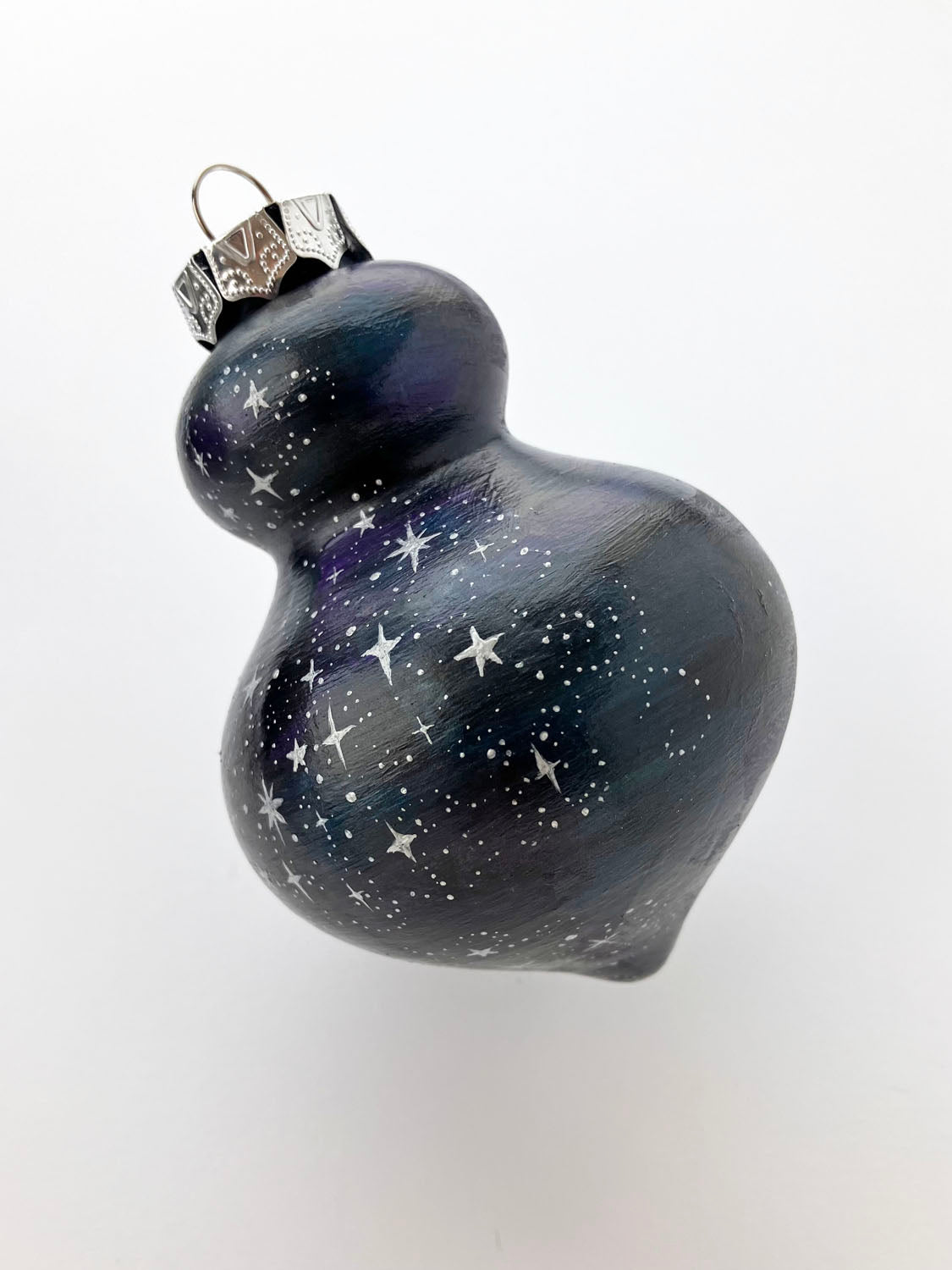 Hand Painted Ceramic Ornament #6 - Star Gazing, Finial Ornament