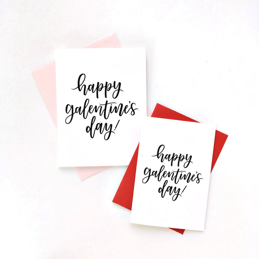 Happy Galentine's Day Calligraphy Card, A1 Mini Card, Set of 5
