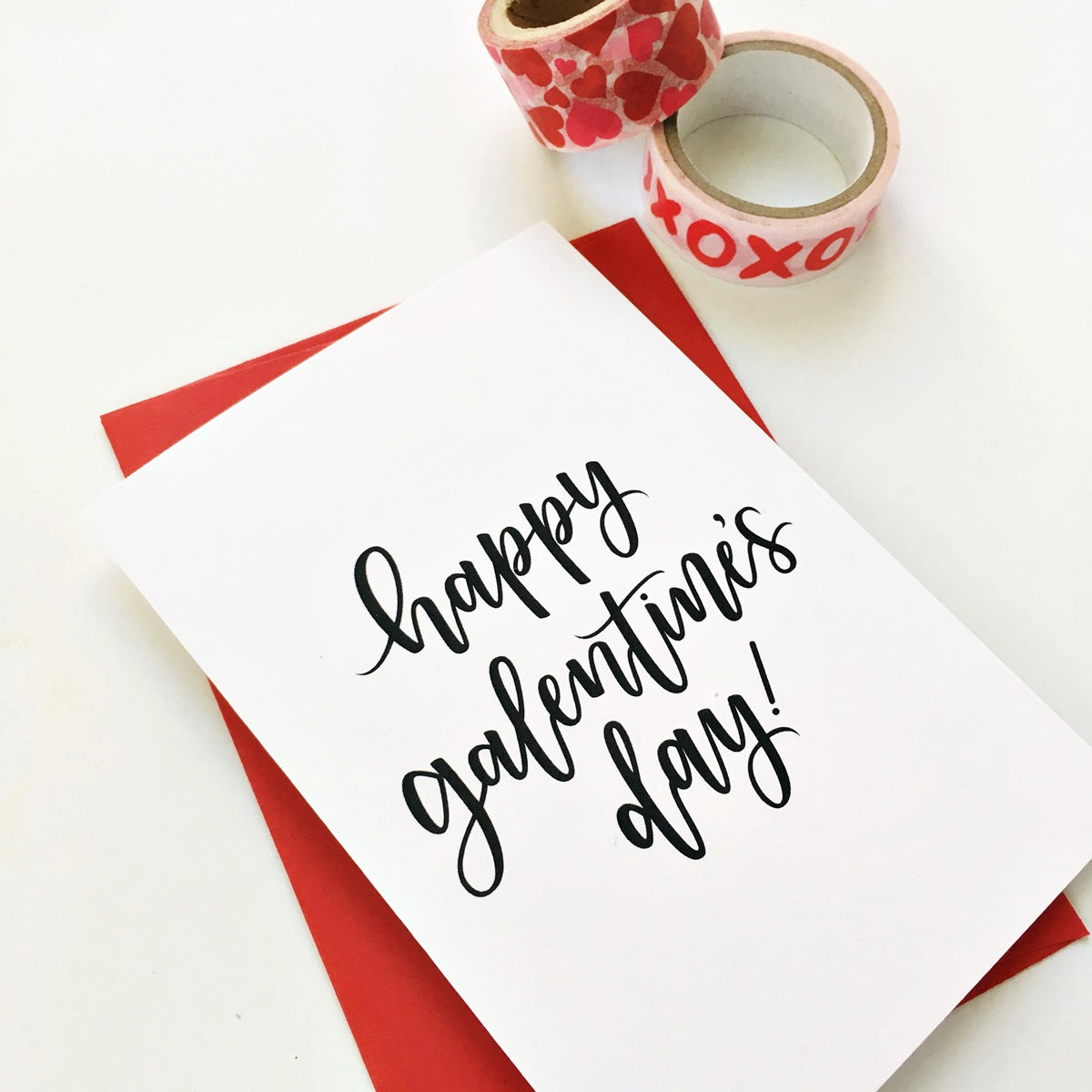 Happy Galentine's Day Calligraphy Card, Set of 6, A1 & A2 Sizes Available